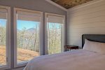 Lake and mountain views from the king bedroom
